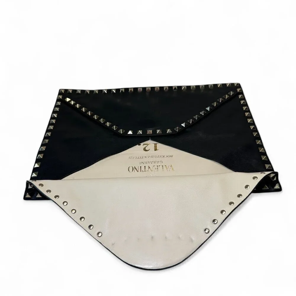 Valentino Garavani Rockstud Untitled 12 Clutch, Black, Unisex